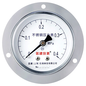 匡建仪表（CONJANT）YTN-60BFZ 不锈钢耐震压力表轴向无边 防腐蚀耐酸碱M14*1.5螺纹 0-0.4mpa 