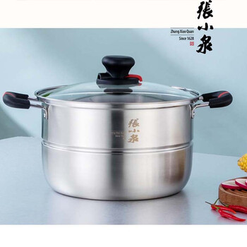 张小泉 如家系列单层汤蒸锅 家用多功能大容量蒸鱼锅具燃气电磁炉通用 高拱盖 C35370100 单层汤蒸锅