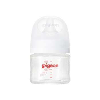 贝亲（Pigeon）玻璃奶瓶 第3代 宽口径 婴儿奶瓶 80ml  AA185  SS码 0个月以上