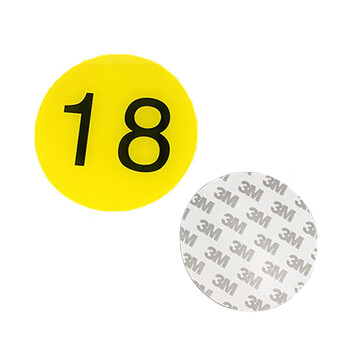 旷尔 数字号码牌 安全警示标识贴 亚克力标牌 餐桌提示标识牌【黄底黑字 8x8cm】10张起批