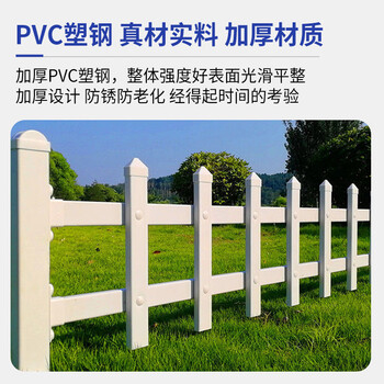 巨成 草坪护栏栅栏围栏户外花园围栏庭院栅栏绿化栏杆塑钢pvc护栏围栏 白色 30公分高 一米价