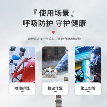 3M6502硅胶防毒面具 防有毒气体 活性炭面具配6004滤毒盒7件套