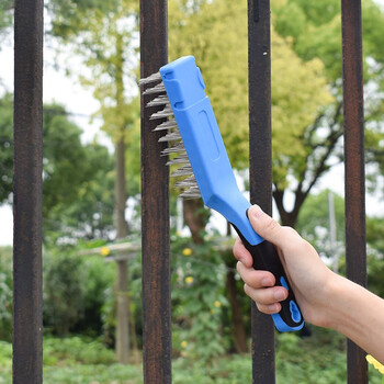 保拉(Paola) 不锈钢工业钢丝刷子295mm 铁丝刷 长柄文玩打磨刷 清洁刷 除锈去污钢刷工具5886