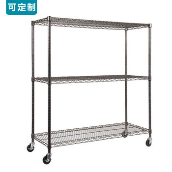 川井（WELLAND）工业镀铬货架 置物架 仓储重型三层架  储物架 碳钢镀铬收纳架子 25mm管径105*45*90cm