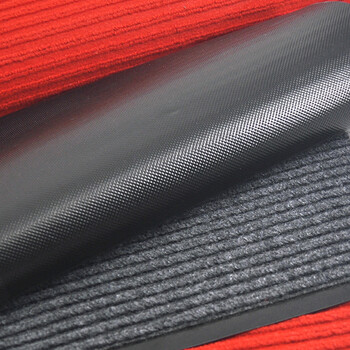 兰诗（LAUTEE）WSD0009 条纹复合地垫 酒店宾馆防滑蹭土吸水地垫 红色1.6米宽*1.8米长