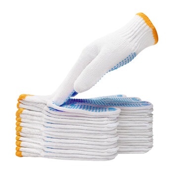 新越昌晖 点塑劳保手套 600副/L码 点胶棉线防滑耐磨透气劳动防护手套 B11420