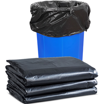 安赛瑞 黑色塑料袋 商用物业酒店办公加厚大号垃圾袋平口 宽60cm长90cm50只装 700901