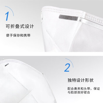 3M9501+ 50只/袋环保装KN95防飞沫雾霾工业粉尘耳带式防护口罩