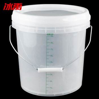 冰禹 BYA-375 透明刻度桶 带盖小水桶 浸泡桶带刻度 10L全透明