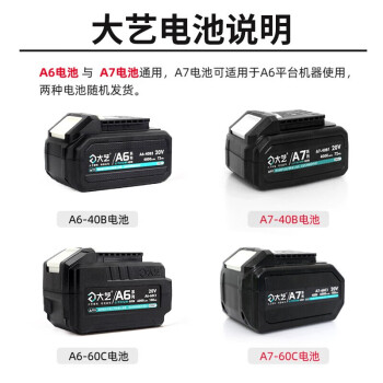 大艺 锂电角磨机A6/A7-5801多功能充电角向磨光机切割机抛光除锈机器  A6/A7角磨机（40S单电标配） 