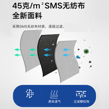 坤泽尔A防护服一次性隔离衣反穿透气防尘SMS 蓝色 均码 