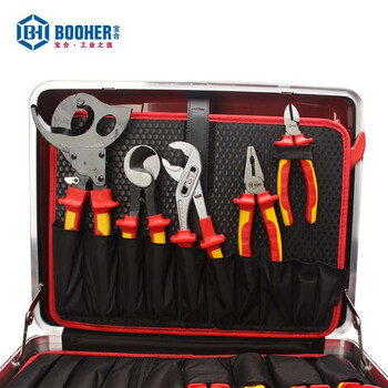 宝合(booher)111件套VDE绝缘拉杆箱综合工具组套0200404 铬钒钢