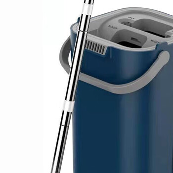 庄太太 蓝色清洗桶+1拖把+2布 礼品免手洗平板懒人刮刮乐拖把桶拖地ZTT-9018