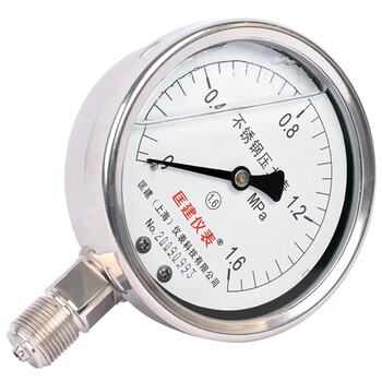 匡建仪表（CONJANT）YTN-100BF 304不锈钢耐震压力表 耐高温耐腐蚀 0-1.6mpa 表盘15厘米