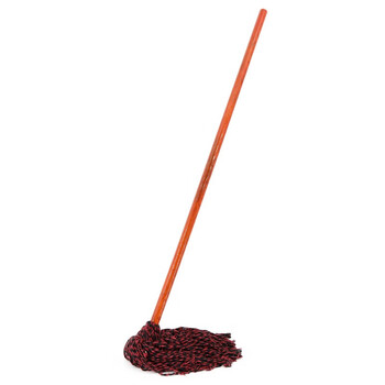 康丽雅 K-0040 老式木柄圆头拖把 物业保洁吸水棉线墩布尘推 红棉线