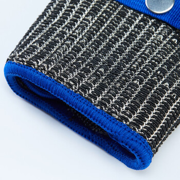 星工（XINGGONG）防割手套 不锈钢丝5级防刀刃切割防咬耐磨劳保手套短款 蓝色1只