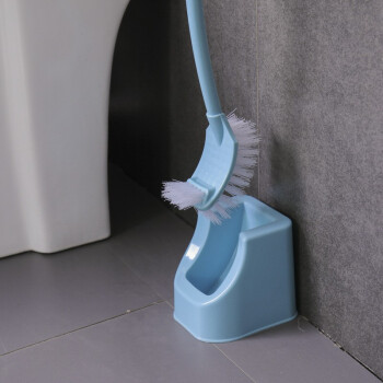 蓓尔蓝 FH-2012 马桶刷带底座套装卫生间清洁刷洗厕所多用刷加长柄软毛坐便器刷子 蓝色