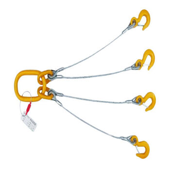 品尔优/PPU四腿钢丝绳成套压制索具UPF24额定载荷0°≤45°额载8.9t 45°＜0°≤60°额载6.4t 随机 UPF24-5m 9 