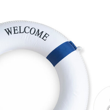 苏识 加厚泡沫地中海救生圈成人小童彩色包布救生圈50cm（默认发蓝白）