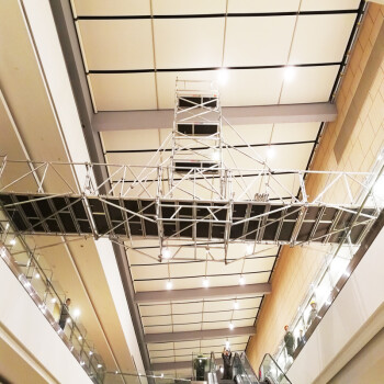 英司腾 2米铝合金跨障跨桥架支撑架延伸单商场装修维修架方案专业设计镂空跨空桥架