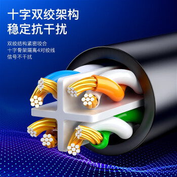 毕亚兹 六类网线 0.3米超短 CAT6类千兆极速8芯双绞 工程家用电脑宽带监控电脑网络跳线成品网线 黑色