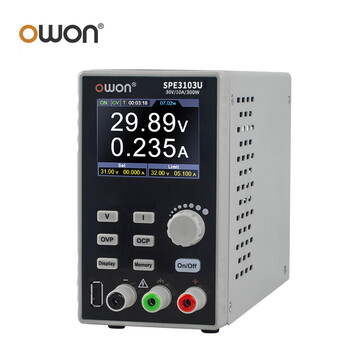 利利普owon单通道输出直流电源稳压开关SPE3103U恒功率设计300W/30V/10A液晶屏10mV/1mA高分辨率USB快充输出