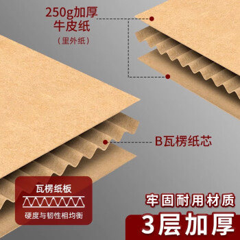 于字简档案专用收纳箱5个装 三层加厚档案收纳箱中号40*34.5*25cm 文件财务箱