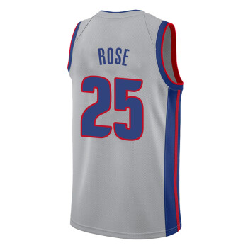 明星活塞队25号罗斯球衣球裤城市主场白客蓝色rose新款篮球服套装白色