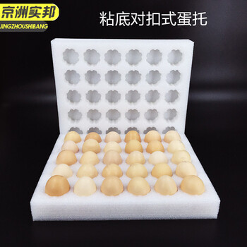 京洲实邦【6套50枚盖板中托+纸箱】防震鸡蛋托包装盒JZSB-2115