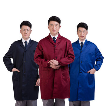 劳博士 工作服大褂 劳保服长袖大褂连体防尘搬运工装 艳蓝色 均码
