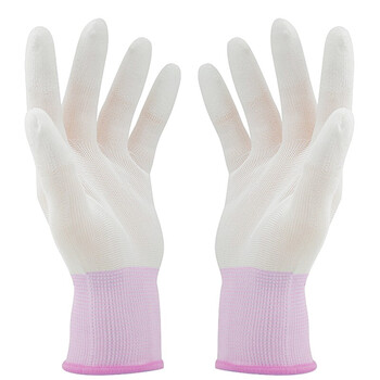 安美尚（ams）A551 PU涂指手套尼龙防护耐磨透气定做 1双 S码