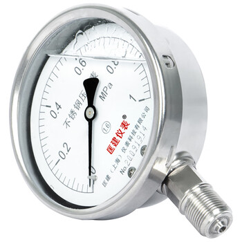 匡建仪表（CONJANT）YTN-100BF 304不锈钢耐震压力表 耐高温耐腐蚀 0-1mpa 表盘10厘米