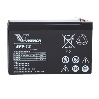 VISENCH威神BP9-12 ups电源电池免维护铅酸蓄电池12V9AH 门禁用报警主机安防电梯玩具车通用型