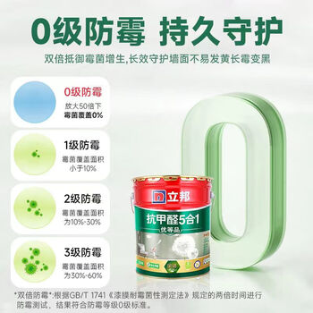 立邦抗甲醛净味五合一乳胶漆18L