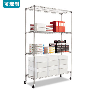 川井（WELLAND）四层储物架 展示架 收纳架 货架 仓储置物架 工业线网货架 落地收纳架 25mm管径105*45*150cm