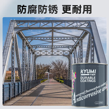 千居美 氟碳漆 金属漆防锈漆油漆涂料 钢铁铝塑管道栏杆翻新工业户外汽车镀锌防水防腐防晒漆 24KG 哑光白色