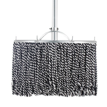 海斯迪克 尘推平板拖把排拖 40CM黑白加强款钢杆 办公室家政工厂车间商场保洁吸水去污可拆卸 (1个装) HKW-37