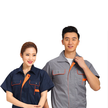 劳保佳 短袖工作服套装 汽修 电工 车间工装 藏蓝套装 Xl/175码