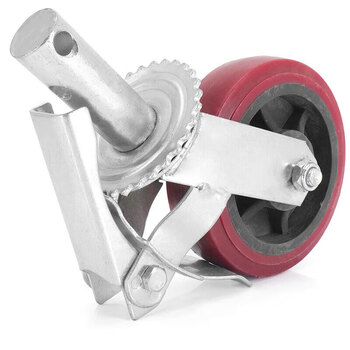 冰禹 BY-2458 脚手架平刹丝杆脚轮丝杆脚手架脚轮 黑芯刹脚手架脚轮 英架短杆款