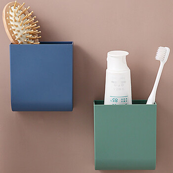 冰禹 BYlj-12 多功能遥控器收纳盒 免打孔壁挂式手机充电置物架 白色长9*宽5*高10cm 1个（起订5）