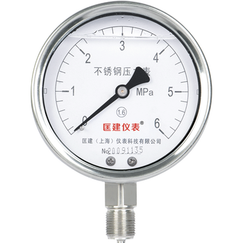 匡建仪表（CONJANT）YTN-100BF 304不锈钢耐震压力表 耐高温耐腐蚀 0-6mpa 表盘15厘米