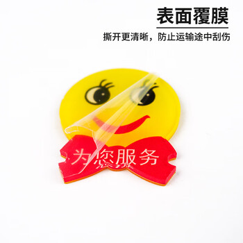 冰禹 亚克力胸牌号码牌 微笑服务员工号牌别针 X5款4.5*5.5cm 1个(6个起订) BYbp-520