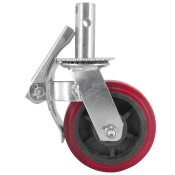 冰禹 BY-2458 脚手架平刹丝杆脚轮丝杆脚手架脚轮 黑芯刹脚手架脚轮 英架短杆款