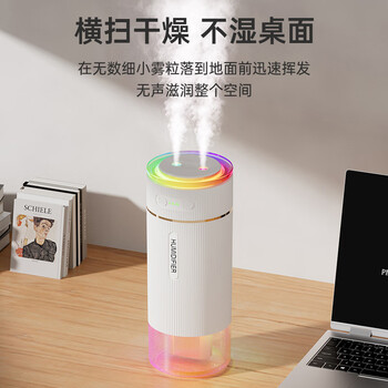 海纳斯（HANASS）除菌双喷加湿器小型桌面卧室母婴可用 办公车载便携usb无线充电款H04