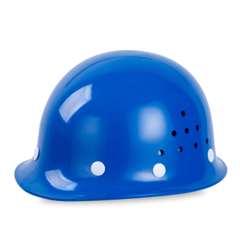 盾守安全帽国标玻璃钢防砸透气工业头盔电工地建筑施工抗冲击有孔蓝色