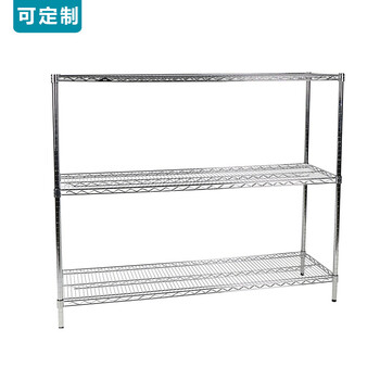 川井（WELLAND）工业镀铬货架 可定制置物架 仓储重型三层架  储物架 碳钢镀铬收纳架子 25mm管径106*35*90cm