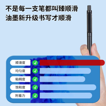 得力（deli）乐素臻顺滑按动中性笔签字笔 0.5mm子弹头按动笔水笔 金属喷漆 黑色 12支/盒A12
