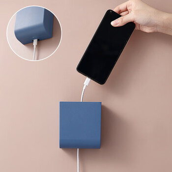 冰禹 BYlj-12 多功能遥控器收纳盒 免打孔壁挂式手机充电置物架 白色长9*宽5*高10cm 1个（起订5）