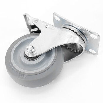 冰禹 BY-712 中型加厚脚轮 工业脚轮 推车轮子 灰色/蓝色随机发货  4寸刹车轮