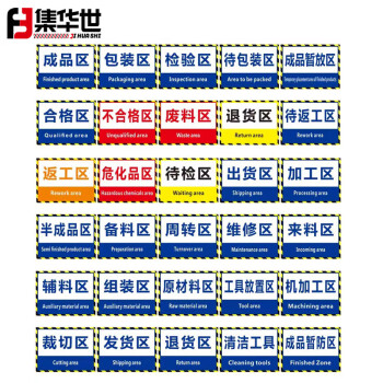 集华世 工厂分区标识牌车间仓库地面分类指示贴可定制区域标志贴【30*60cm待检区/磨砂】JHS-0613